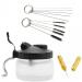 4 Set Airbrush Spray Gun Wash Cleaning Tools Needle Nozzle Brush Glass Cleaning Pot Holder