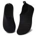 WateLves Kids Water Shoes Girls Boys Toddler Non-Slip Quick Dry Aqua Socks for Beach Swim Walking 1-2 Little Kid Striped Black