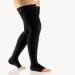 BORT AktiVen Extra CCL2 AG thigh highs short open toe with nubbed adhesive band 4 black
