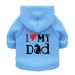 Clopon Pet's Hoodie Coat Love My Mom Printed Shirts Warm Sweater Outdoor Hooded Sweatshirt Dogs Clothes Blue B X-Small