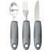 Extra Wide Handles Easy Grip Cutlery Set Disability Ideal Dining aid for Elderly Disabled Arthritis Parkinson's Disease Tremors Sufferers (Gray 3PCS)