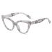 PARWANA Anti Eyestrain Cat-Eye Reading Glasses Retro Computer Readers Presbyopic Glasses Flat Light Mirror for Women +0.00 Gray-flowers