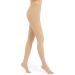 Evolyline 20-30MMHG Medical compression tights for women men long class II with closed toe graded compression lipedema beige XL