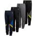 Body Glove Boys Sweatpants  4 Pack Basic Active Tricot Joggers (Size: 8-18) Black/Lime/Blue Triangle 8