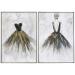 Ballet Lady Hand Painted Canvas Art - Muted Colors - Silver & Black Frame - Set of 2 for Elegant Home Decor - Buy Online on GoSupps.com