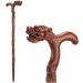 Walking Stick Cane Elderly Crutches Solid Wood Walking Stick Fine Carving Faucet Crested Head Handle Implied Auspicious Elderly Supplies Walker 88 cm Long Can be truncated Prosperous - Buy Online on GoSupps.com