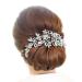 Sepjewelry Sparkly Long Flower Hair Comb Rhinestone Crystals Bridal Wedding Hair Combs Accessories Jewelry Hair Clips FA5027 (Silver)