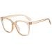 Anti UV Square Reading Glasses Designer Computer Readers Oversized Flat Light Mirror Blue Light Blocking Eyewear +300 Tea
