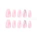 Foccna French Tip Press-On Nails - Medium Gradient Glossy Pink Coffin Nail Tips with Bling | 24PCS Artificial Manicure for Women & Girls - Buy Online on GoSupps.com