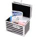 Vaultz Medicine Lock Box with Combination Lock - 5x7x5 Cabinet Safe - Black & White Stripes - Buy Online on GoSupps.com