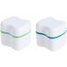 Faruta Prosthesis Suitcase for Dentures - 2-Piece Bath Box with Sieve & Basket Holder - Green & Blue - Travel & Cleaning Storage Solution - Buy Online on GoSupps.com
