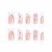 Foccna Medium Long Rhinestone Pink Press on Nails - 24pcs Glossy Bling Square Fake Nails with 3D Flower Design for Women & Girls - Buy Online on GoSupps.com