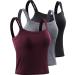 NELEUS Women's 3 Pack Athletic Compression Tank Top with Sport Bra Running Shirt Small 8088 Black/Grey/Red