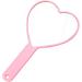 TBWHL Heart-Shaped Travel Handheld Mirror Portable Personal Cosmetic Hand Mirror with Handle Pink