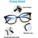 Buy ZUVGEES 2 Pack Women's Cute Oversized Cat Eye Blue Light Blocking Reading Glasses - Black & Transparent - 1.25x Strength - Stylish Computer Readers for All Ages - Buy Online on GoSupps.com