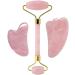 Face Roller Gua Sha Massager Gouache Scraper Natural Amethyst Rose Jade Stones Roller and Guasha Set Facial Lift Skin Care Tools (Color : Type 7) - Buy Online on GoSupps.com