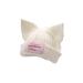 Cat Ear Hat Women Cute Beanie Hat Knitted Wool Cap White