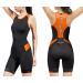 Women's Triathlon-Suit One-Piece Sleeveless Tri-Suit - Padded Quick-Drying Slimming for Running Swimming Cycling Small Black/T-orange