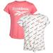 Reebok Girls' T-Shirt - 2 Pack Short Sleeve Fashion Tee Kids Clothing Multipack Strawberry Pink/White 8-10