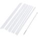 Set of 20 Hard Plastic Straws Reusable Clear Transparent Straight Drinking Straws with 1 Cleaning Brush - Buy Online on GoSupps.com