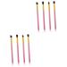 OHPHCALL 8 Pcs Eye Make-up Brush Kit Synthetic Hairs Brushes Foundation Makeup Brushes Eyeshadow Stick mediumx2pcs Pink+goldx2pcs
