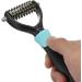 BlueMoo Professional Pet Dog Cat Comb Brush Dematting Deshedding Grooming Trimmer Tool-10 Blades (Blue) - Buy Online on GoSupps.com