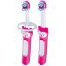 MAM Baby's Brush Pack of 2 Baby Toothbrushes With Safety Shields Ideal for Teaching Dental Hygiene to Infants Toothbrush for Babies Suitable From Birth Pink (Designs May Vary)