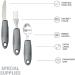 Easy Grip Extra Wide Handle Cutlery Set - Ideal Dining Aid for Elderly and Disabled with Arthritis, Parkinson's, and Tremors - Gray 3PCS - Buy Online on GoSupps.com