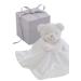BUSHBABY Unisex Baby Gifts Comfort Blanket in Box Plush Teddy Soft Toy 1st Birthday Present Newborn Gift Gender Neutral Mom Dad Expecting White Cube box 10cm