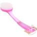 Pink Bath Brush - Transparent Light Pink Sauna Brush with Long Handle | Durable Plastic Shower Tool for Exfoliation - Buy Online on GoSupps.com