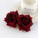 Rose Hair Clip Comb for Women - Burgundy Flower Hairpin for Wedding, Brides, Girls - Dark Red Hair Accessory - Buy Online on GoSupps.com