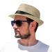 Men Wide Brim Straw Hat,Man Summer Beach Fedora Sun Hat UPF50+, Sun - Protected Straw Hats for Men One Size Light-khaki