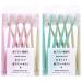 TEONEI Soft Travel Toothbrush with Head Cover Long Handle Toothbrush Manual Small Head Toothbrushes(Green Pink)