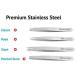 Ruvanti 4-Piece Stainless Steel Tweezers Set - Professional Eyebrow Tweezer for Precision Hair Removal - Slant, Pointed, and Straight Tips - Ideal for Facial and Ingrown Hairs - Splinter Removal Tool (Silver) - Buy Online on GoSupps.com