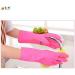 Fleece short cleaning housework gloves Dishwashing with fleece plastic gloves pink - Buy Online on GoSupps.com
