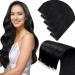 Laavoo virgin tape extensions real hair 60cm black real hair extensions tape hair extension real hair tape virgin 5 piece invisible real hair extensions remy male hair 1.25g #1 60cm-virgin-5PCs 1.1 #1