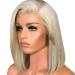 Fxhan Women Short Bob Wig Front Lace Blonde Straight Artificial Hair Full Wig