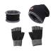 UNIROSE Women's and Men's Winter Knitted Beanie Hat Gloves Scarf Set Touchscreen Thermal Fleece Cap Mitten Cold Weather One Size H30-black