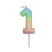 2.76" Large Birthday Candles 1st One Year Cake Baby Roman Cool Number Candle No 1 9 18 21 30 40 50 60 70 Cake Topper Numeral Candle Party Wedding Anniversary Decorations (Rainbow1)