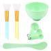 Face Mask Mixing Bowl Set DIY Facemask Mixing Tool Sets Include Facial Mask Mixing Bowl Stick Spatula Silicone Cream Mask Brushes Pack of 7 (Green)