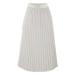 Sanahy Womens Pleated Midi Skirt High Waist Swing Boho Pleated Skirt Solid Stylish Casual Chiffon Elastic A-line Long Skirts L White