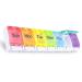 Pill Box Organiser Weekly Tablet Organiser 7 Day Pill Box Organiser with Easily Open Button Medication Organizer Travel Pill Box BPA Free for Vitamins Cod Liver Oil Supplement