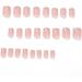 24 PCS Shining Powder French Edge False Nails Short Glossy Oval Press on Nails for Women and Girl Full Cover Wear Finger Nail Art Tips 14 - Buy Online on GoSupps.com