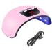 Eurobuy Nail Dryer 54W 18 UV LED Nail Lamp Fast Curing USB Nail Dryer with 3 Timer Setting Automatic Sensor LCD Display Nail Lamp for Gel Polish UV LED Gel Nail Art Manicure Pink - Buy Online on GoSupps.com