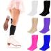 SATINIOR 6 Pairs Ice Skating Socks Solid Color Skating Socks Light Opaque Knee Skating Socks for Women Girl Multi Color