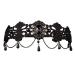 Lurrose Forehead Chain Halloween Gothic Lolita Black Pearl Lace Elastic Hair Band Crown Headband Headwear