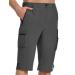 Pausel Mens Hiking Shorts Quick Dry Capri Pants Stretch Cargo Shorts with Zipper Pockets for Fishing Camping 3X-Large Gray