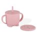 Kikonk Sippy Cups & Silicone Snack Cup for Toddlers & Open Cups 3-in-1  Cups for Toddlers Spill Proof  Training Cups with Lids  Adjustable Shoulder Strap  BPA Free(Pink)  1 Count (Pack of 1) (SC001)