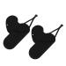 Outanaya 2pcs Portable Curling Iron Bag Black Hair Iron Pouch Curling Wand 29.50X13.50X2.00CM Black
