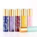 6 Pcs 10ml Glass Roll On Bottles - Stainless Steel Roller Balls - Golden Aluminum Lid - Printed Flower Design - Travel Size Container - Buy Online on GoSupps.com